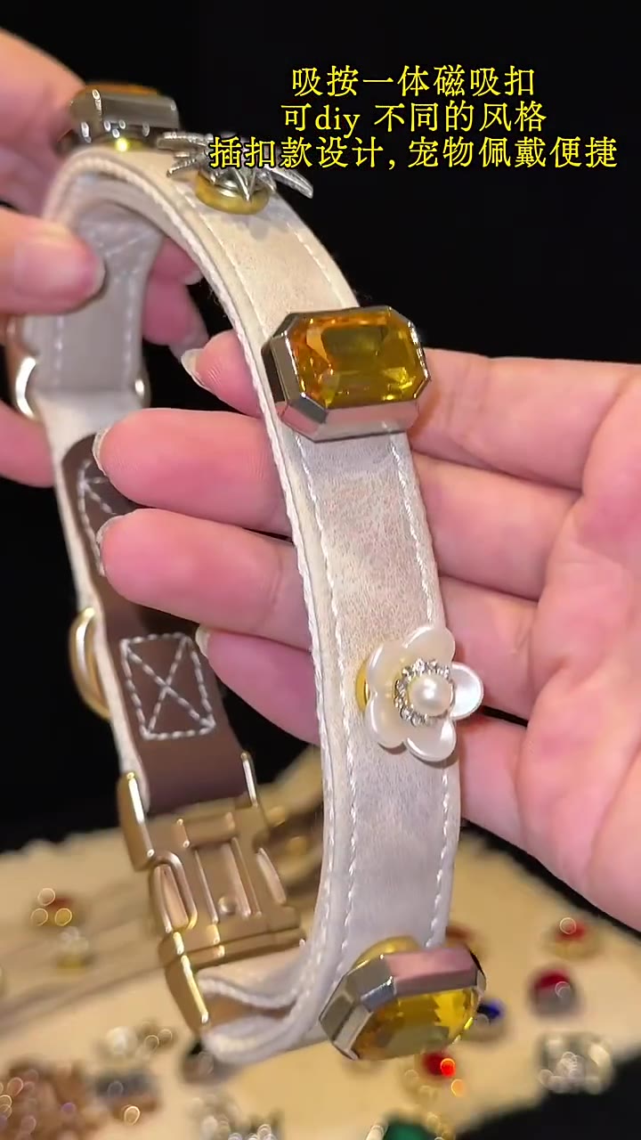 Champagne gem collar